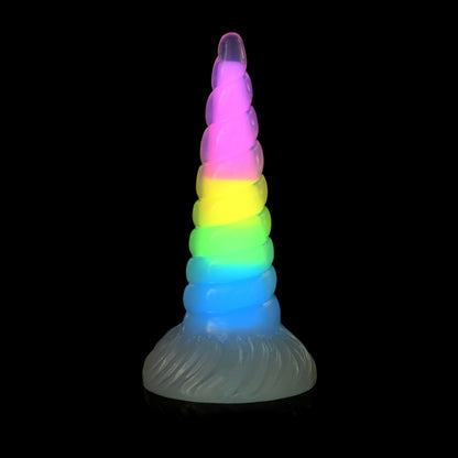 Creature Cocks Creature Cocks Uni-Glow Glow-In-The-Dark Rainbow Silicone Dildo | 848518053534 | Available at EroticWarehouse.com