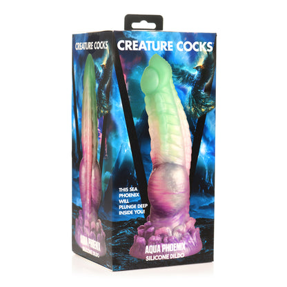Creature Cocks Aqua Phoenix Silicone Dildo | 848518053725 | Available at EroticWarehouse.com