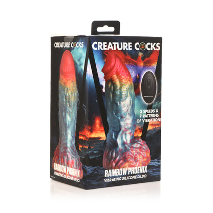 Creature Cocks Rainbow Phoenix Vibrating Dildo | 848518054319 | Available at EroticWarehouse.com
