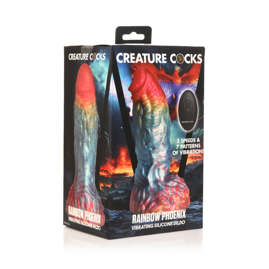 Creature Cocks Rainbow Phoenix Vibrating Dildo | 848518054319 | Available at EroticWarehouse.com
