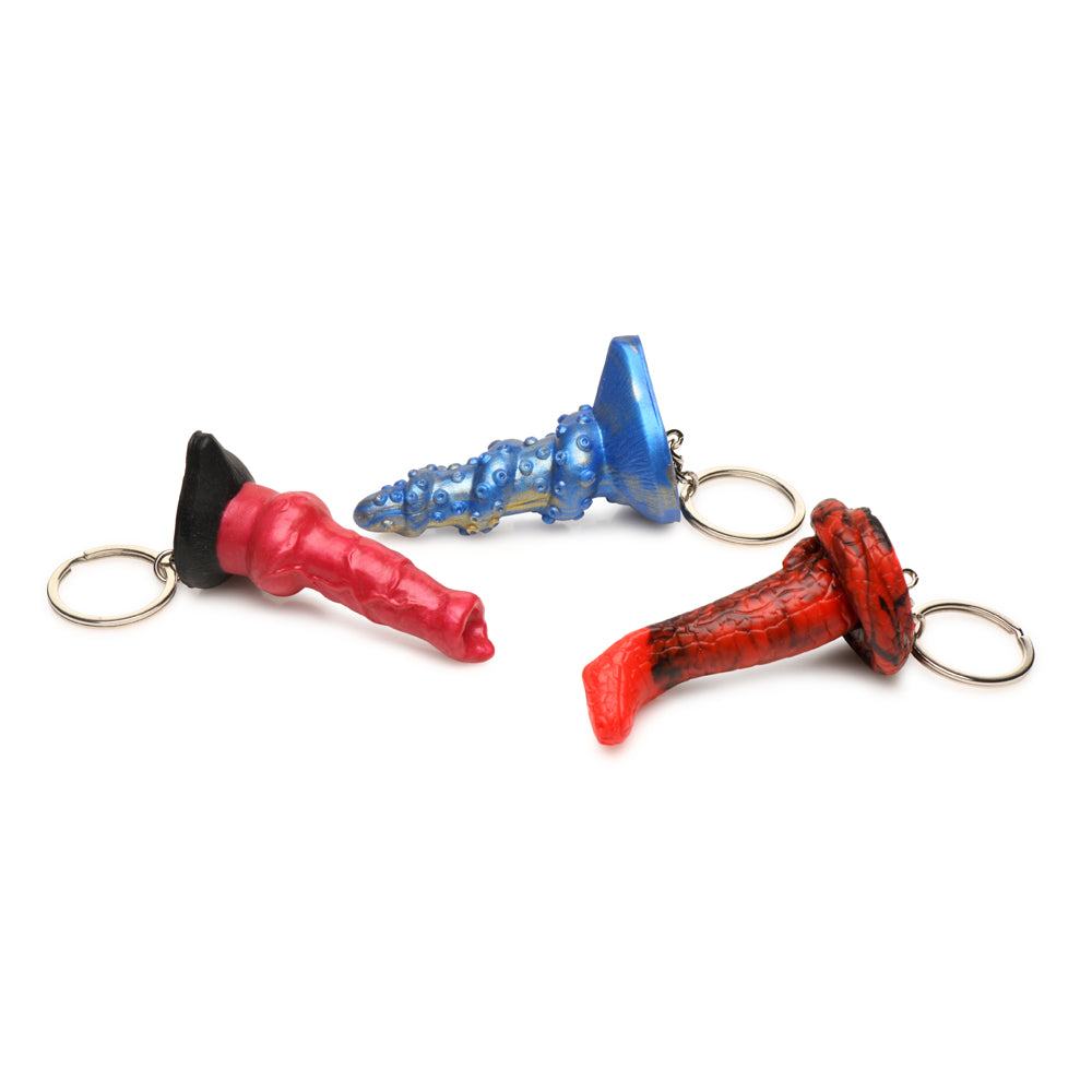 Creature Cocks Hell-Hound, Lord Kraken, & King Cobra Silicone Keychain Set | 848518054999 | Available at EroticWarehouse.com
