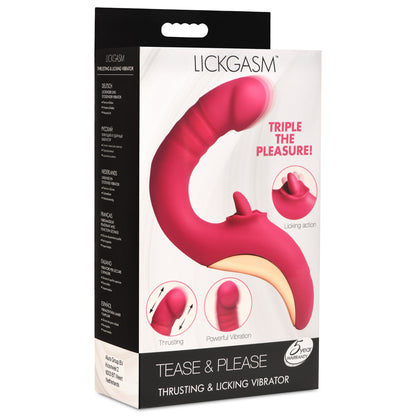 Lickgasm Tease & Please Thrusting & Licking Vibrator | 848518055132 | Available at EroticWarehouse.com