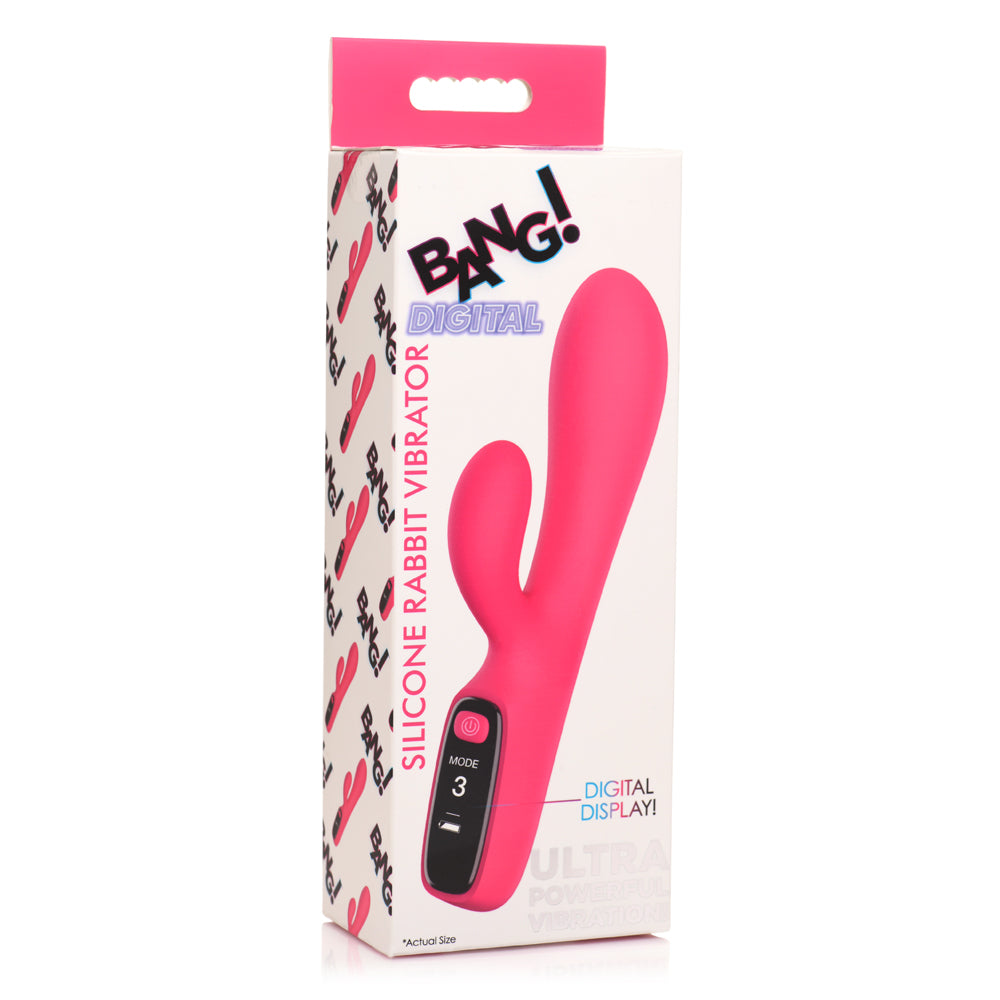 Bang! Digital Silicone Rabbit Vibrator Pink | 848518055323 | Available at EroticWarehouse.com
