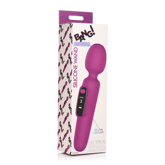 Bang! Digital Vibrating Silicone Wand Purple | 848518055330 | Available at EroticWarehouse.com