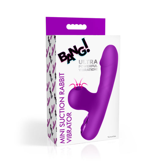 Bang! Mini Suction Rabbit Vibrator Purple | 848518055736 | Available at EroticWarehouse.com