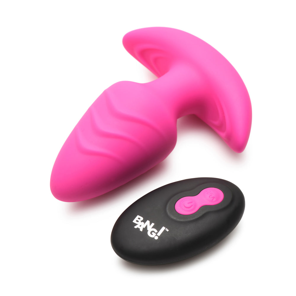 Bang! Rotating & Vibrating Silicone Butt Plug W/ Remote Pink | 848518055897 | Available at EroticWarehouse.com