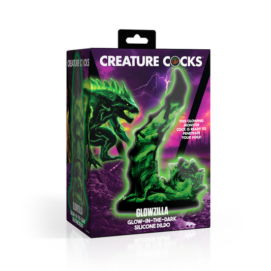 Creature Cocks Glowzilla Glow-In-The-Dark Silicone Dildo | 848518055927 | Available at EroticWarehouse.com