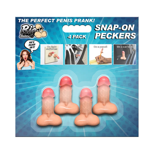 Big Ballers Snap-On Peckers 4 Pk | 848518055972 | Available at EroticWarehouse.com