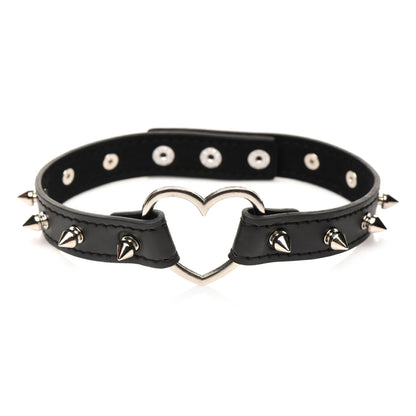 Master Series Spiked Heart Choker Black | 848518056337 | Available at EroticWarehouse.com