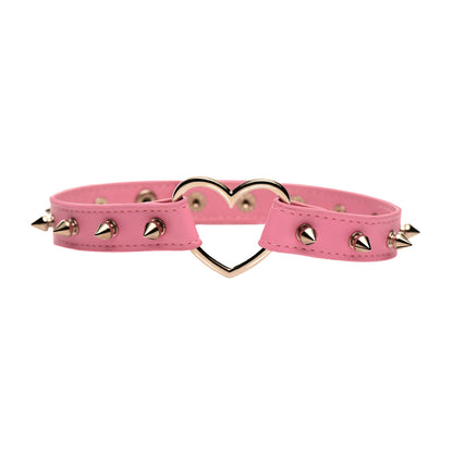 Master Series Spiked Heart Choker Pink | 848518056344 | Available at EroticWarehouse.com