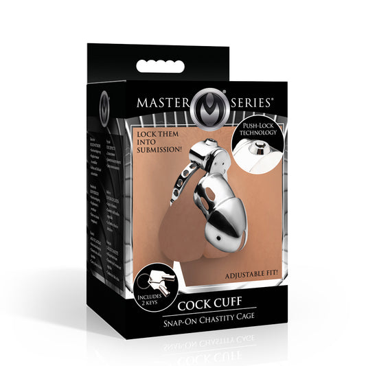Master Series Cock Cuff Snap-On Chastity Cage | 848518056726 | Available at EroticWarehouse.com