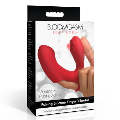 Bloomgasm Rose Touch Pulsing Silicone Finger Vibrator | 848518056986 | Available at EroticWarehouse.com