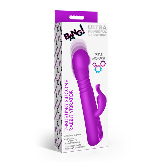 Bang! Thrusting Silicone Rabbit Vibrator | 848518057037 | Available at EroticWarehouse.com