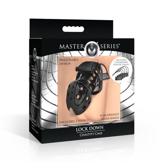 Master Series Lock Down Chastity Cage | 848518057365 | Available at EroticWarehouse.com