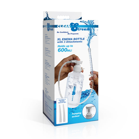 Cleanstream XL Enema Bottle With 3 Attachments | 848518058324 | Available at EroticWarehouse.com
