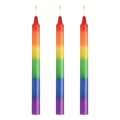 Master Series Pride Candles Rainbow Drip Candle Set Of 3 | 848518059109 | Available at EroticWarehouse.com