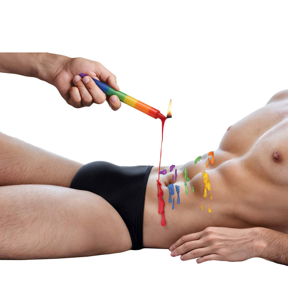 Master Series Pride Candles Rainbow Drip Candle Set Of 3 | 848518059109 | Available at EroticWarehouse.com
