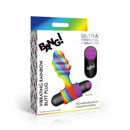 Bang! Vibrating Rainbow Butt Plug | 848518059338 | Available at EroticWarehouse.com