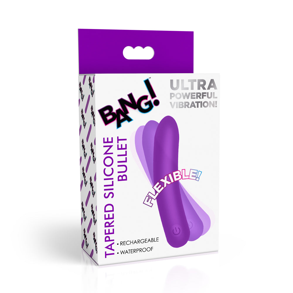 Bang! Tapered Flexible Silicone Bullet Purple | 848518059512 | Available at EroticWarehouse.com