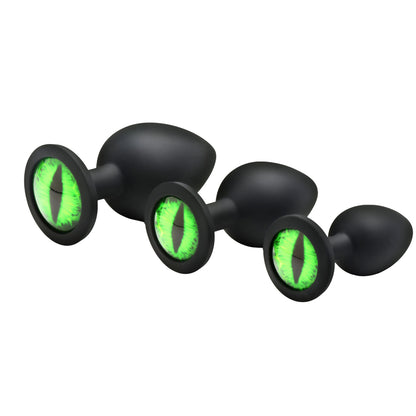 Creature Cocks Creature Green Eye Silicone Butt Plug Set | 848518059901 | Available at EroticWarehouse.com