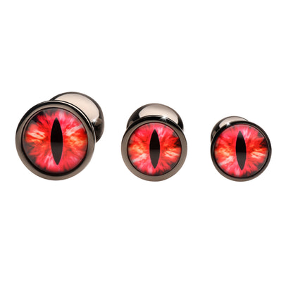 Creature Cocks Sinister Red Eyes Metal Butt Plug Set | 848518059949 | Available at EroticWarehouse.com
