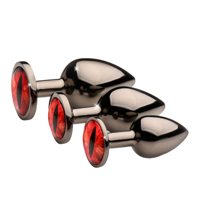 Creature Cocks Sinister Red Eyes Metal Butt Plug Set | 848518059949 | Available at EroticWarehouse.com