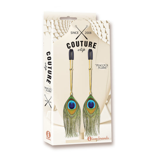 Couture Clips Luxury Nipple Clamps Peacock Plume | 848741033037 | Available at EroticWarehouse.com