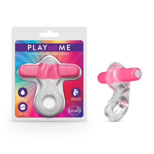 Play With Me Delight Vibrating C-Ring Pink | 850002870428 | Available at EroticWarehouse.com