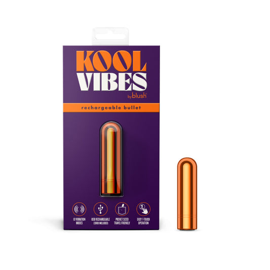 Kool Vibes Rechargeable Mini Bullet Tangerine | 850002870510 | Available at EroticWarehouse.com