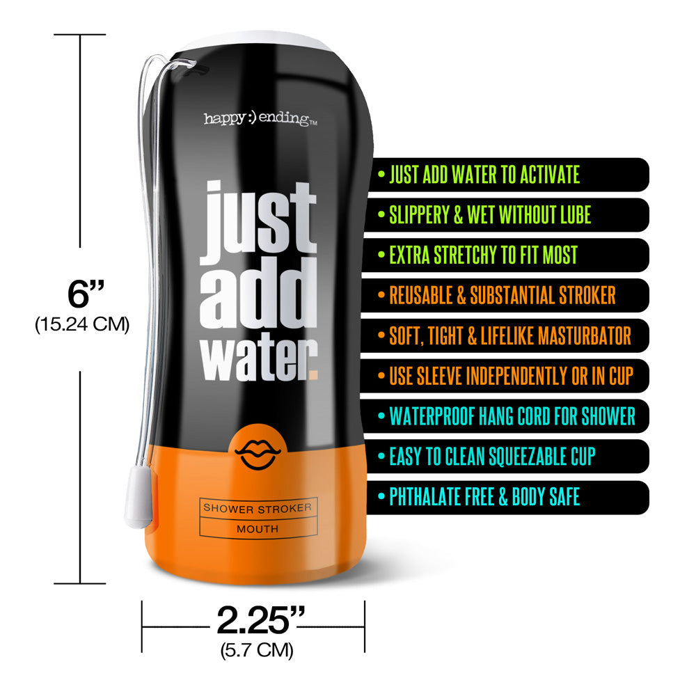 Happy :) Ending Just Add Water Shower Stroker Mouth | 850010096063 | Available at EroticWarehouse.com