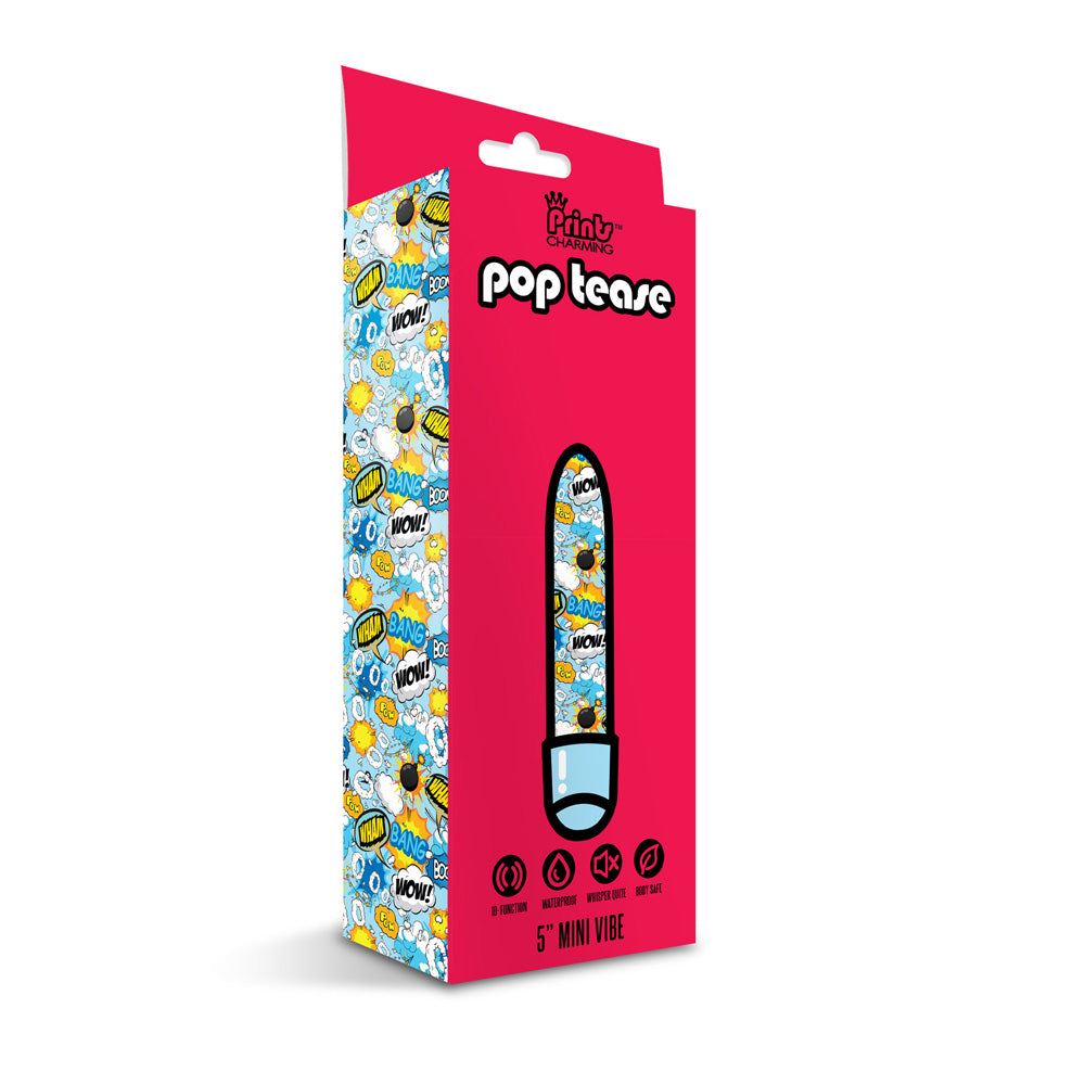 Prints Charming Pop Tease 5" Mini Vibe Bang Blue | 850010096162 | Available at EroticWarehouse.com