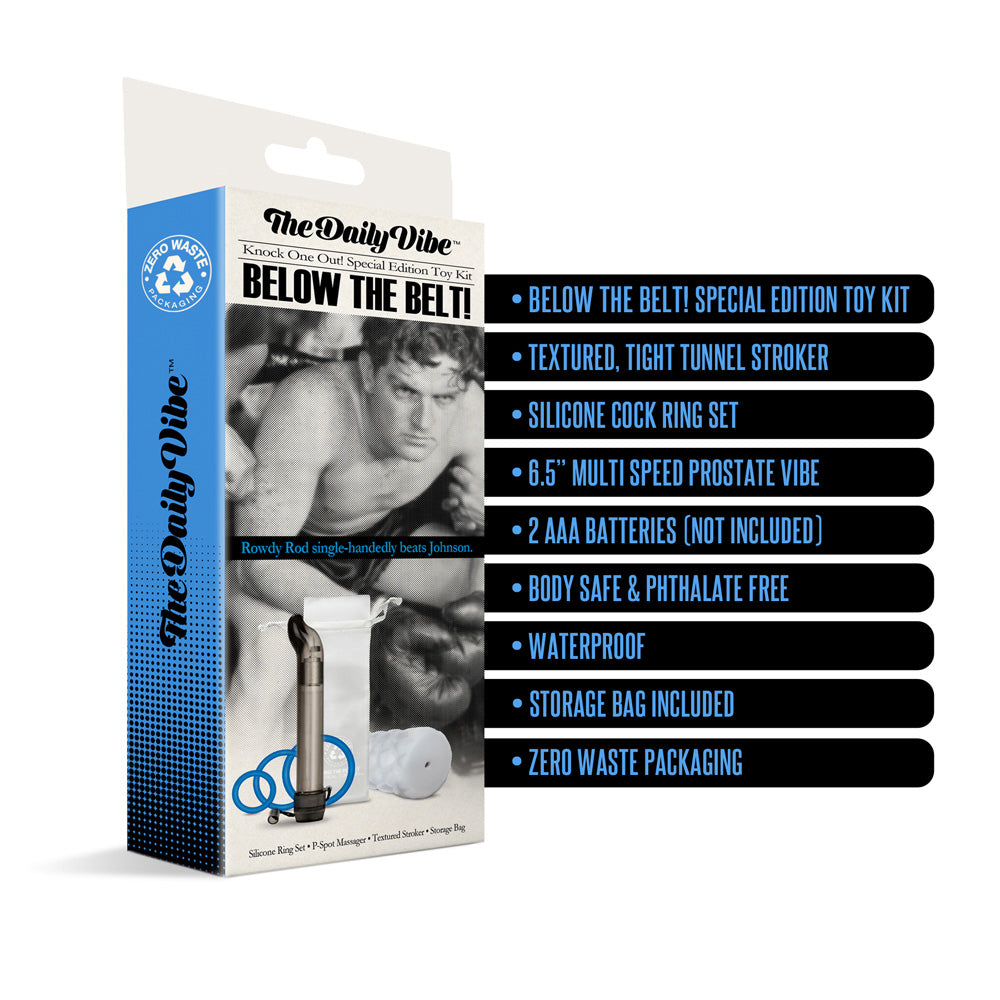 The Daily Vibe Special Edition Toy Kit Below The Belt | 850010096292 | Available at EroticWarehouse.com