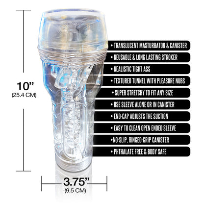 Happy :) Ending Mstr B8 In The Clear Anal Stroker | 850010096711 | Available at EroticWarehouse.com