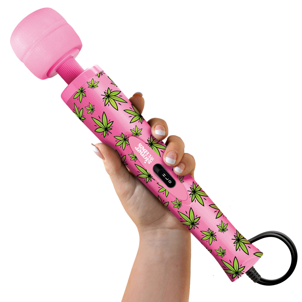 Stoner Vibes Wacky Weed Wand Massager Pink Kush | 850010096780 | Available at EroticWarehouse.com