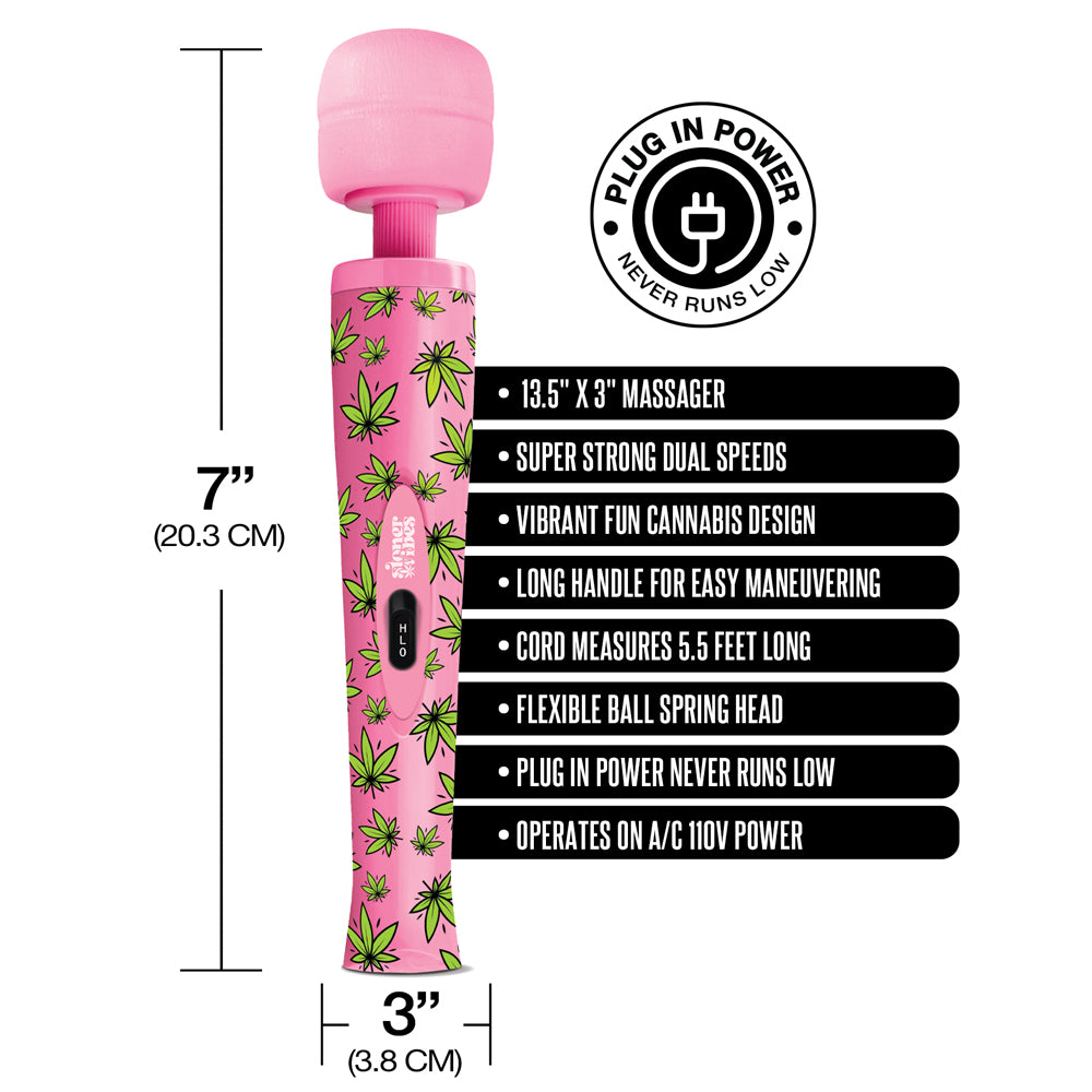 Stoner Vibes Wacky Weed Wand Massager Pink Kush | 850010096780 | Available at EroticWarehouse.com