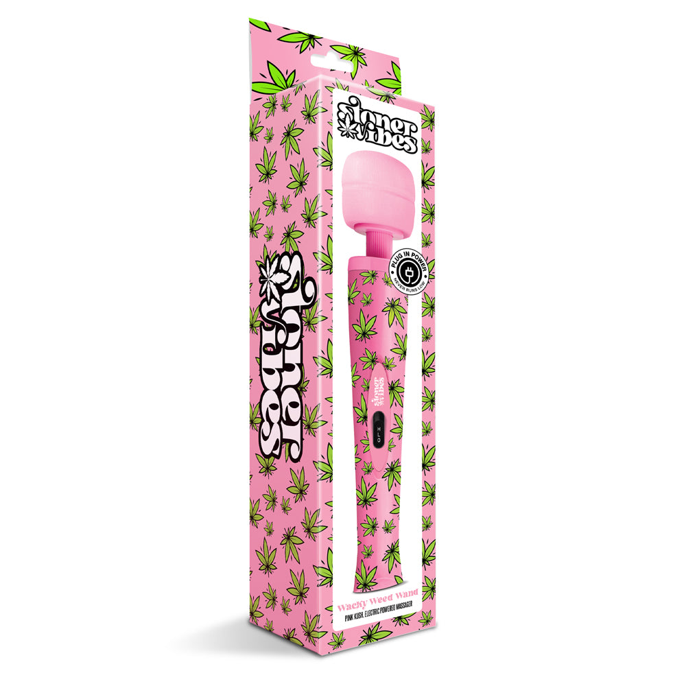 Stoner Vibes Wacky Weed Wand Massager Pink Kush | 850010096780 | Available at EroticWarehouse.com