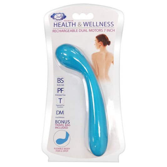 Cloud 9 Health & Wellness Rechargeable G-Spit Slim 7" Dual Motors Aqua Blue | 850013016211 | Available at EroticWarehouse.com