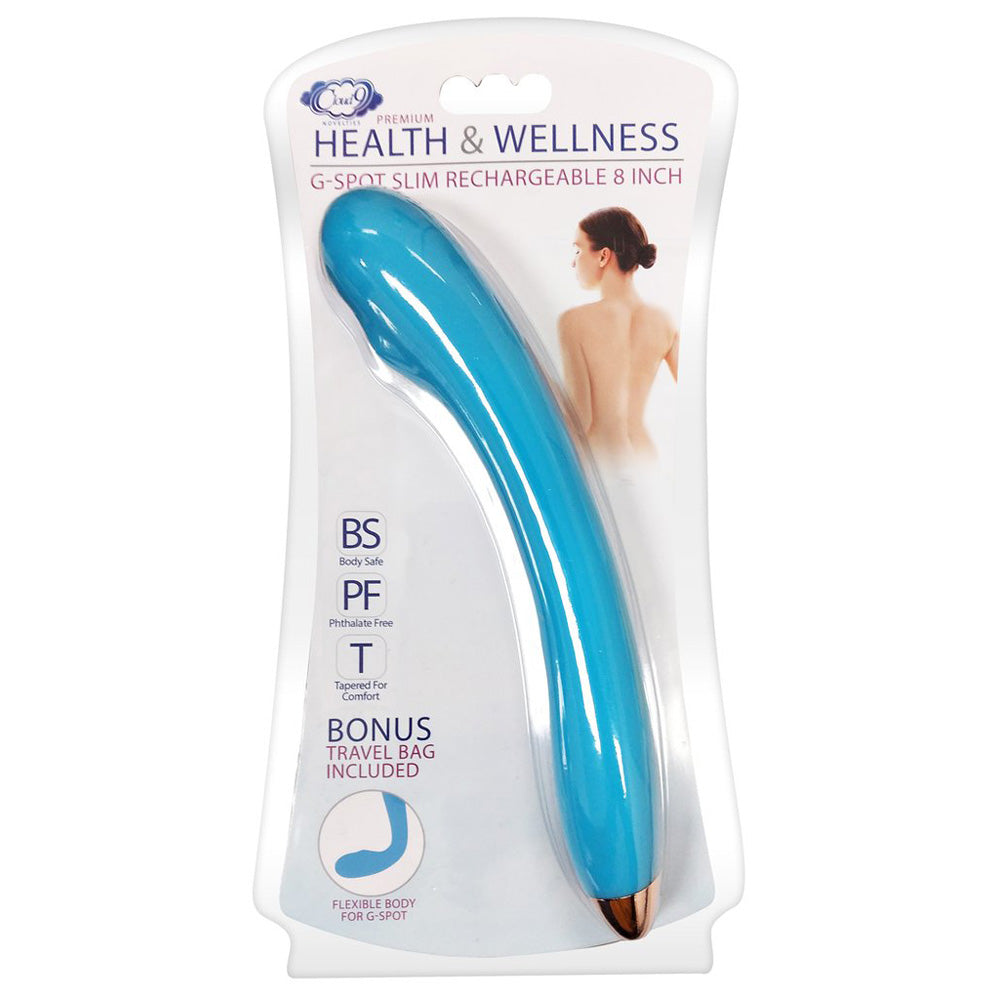 Cloud 9 Health & Wellness Rechargeable G-Spot Slim 8" Single Motor Aqua Blue | 850013016228 | Available at EroticWarehouse.com