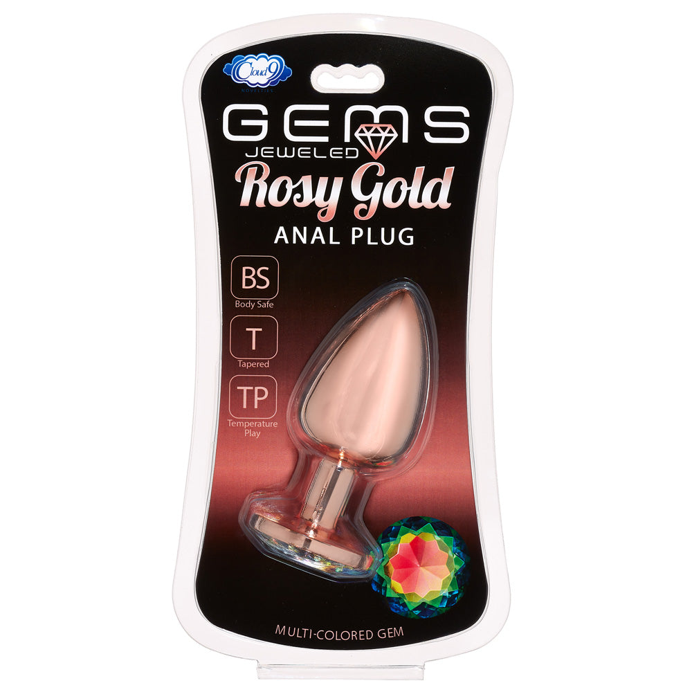 Gems Rosy Gold Anal Plug Large | 850013016747 | Available at EroticWarehouse.com