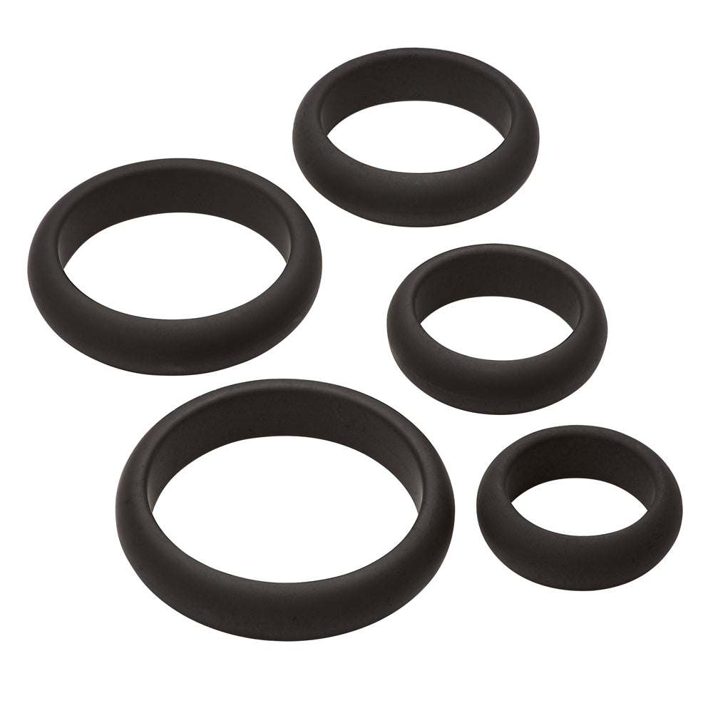 Cloud 9 Pro Sensual Comfort Cock Rings 5 Pack W/ Flat Back Design | 850013016860 | Available at EroticWarehouse.com
