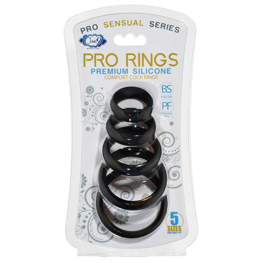 Cloud 9 Pro Sensual Comfort Cock Rings 5 Pack W/ Flat Back Design | 850013016860 | Available at EroticWarehouse.com