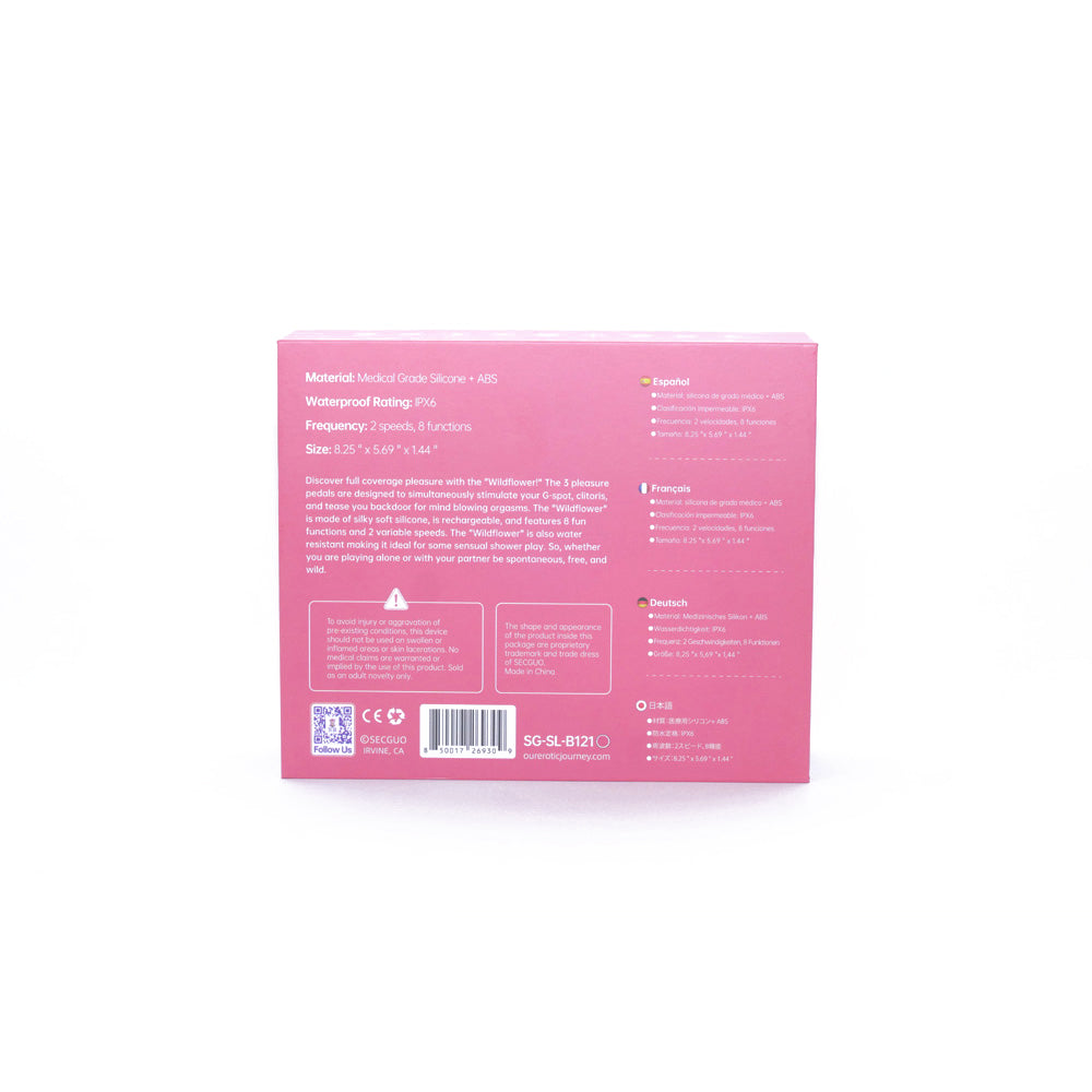 Sublime Wild Flower Triple Stim Vibe Pink | 850017269309 | Available at EroticWarehouse.com