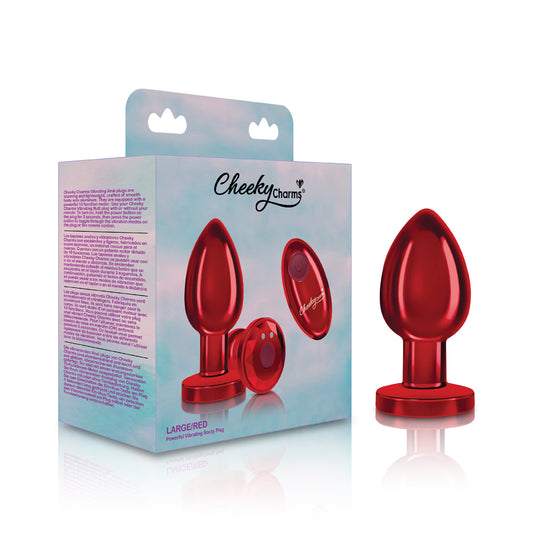 Cheeky Charms Vibrating Butt Plug Red Large | 850018691536 | Available at EroticWarehouse.com
