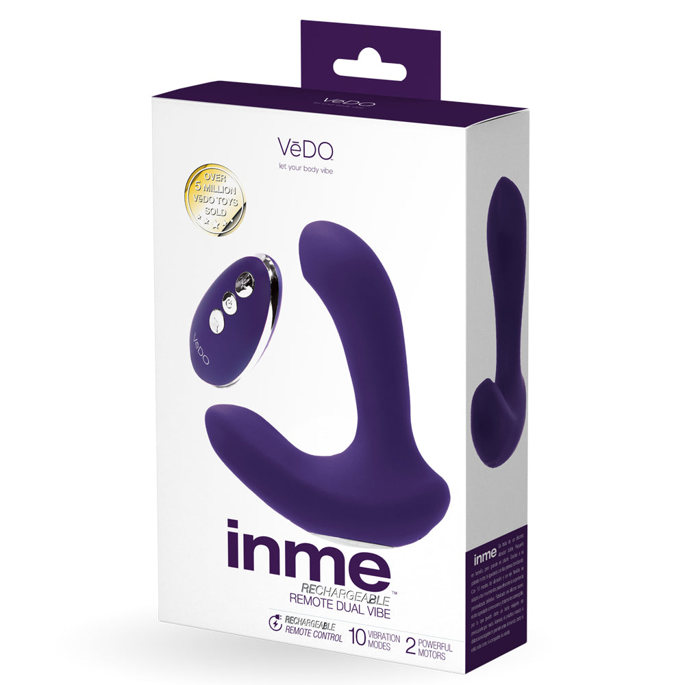 Inme Rechargeable Dual Vibe With Remote Purple | 850052871369 | Available at EroticWarehouse.com