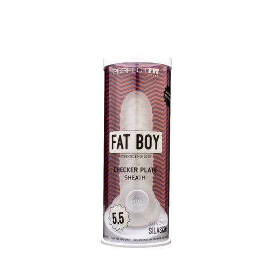 Fat Boy Checker Plate Sheath 5.5" Clear | 851127008079 | Available at EroticWarehouse.com