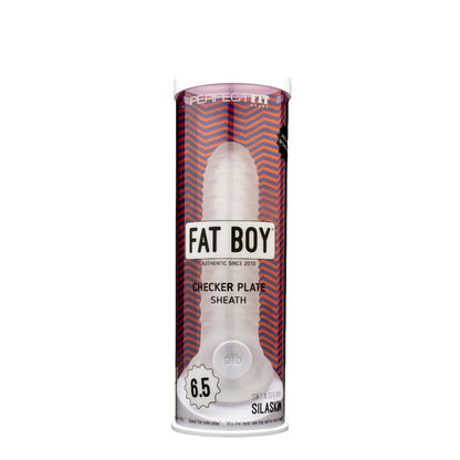 Fat Boy Checker Plate Sheath 6.5" Clear | 851127008086 | Available at EroticWarehouse.com