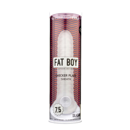 Fat Boy Checker Plate Sheath 7.5" Clear | 851127008093 | Available at EroticWarehouse.com