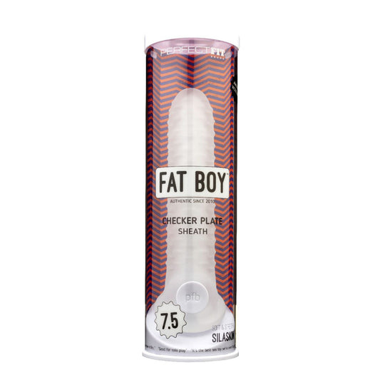 Fat Boy Checker Plate Sheath 7.5" Clear | 851127008093 | Available at EroticWarehouse.com