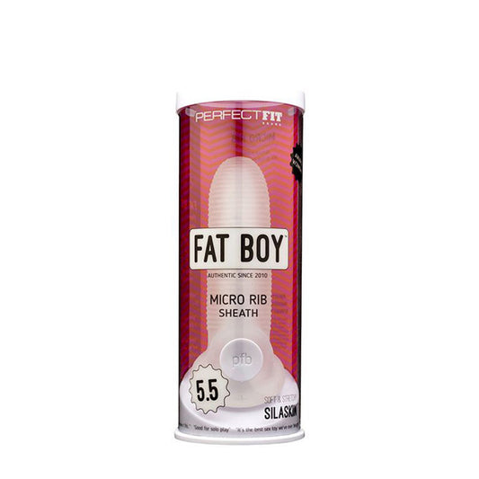 Fat Boy Micro Ribbed Sheath 5.5" Clear | 851127008109 | Available at EroticWarehouse.com