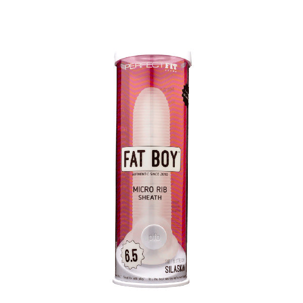 Fat Boy Micro Ribbed Sheath 6.5" Clear | 851127008116 | Available at EroticWarehouse.com